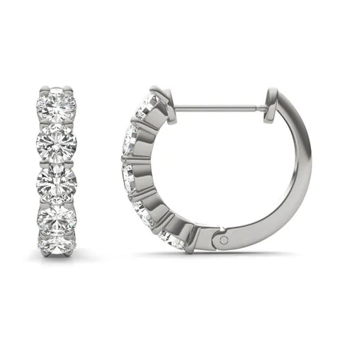 Starshine Five-Stone Mini Hoop Earrings