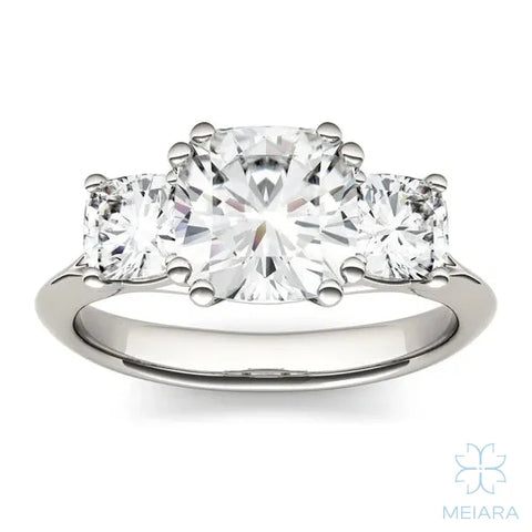 Eve Cushion Three Stone Classic Engagement Ring
