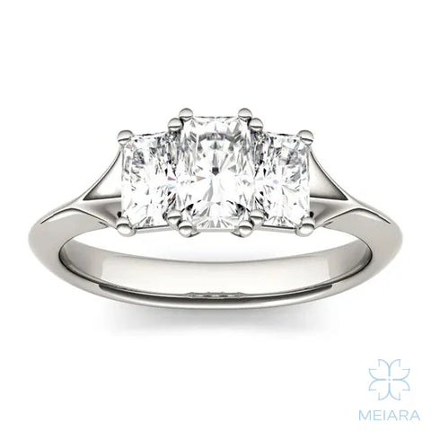 Eve Radiant Three Stone Classic Engagement Ring