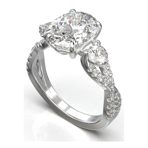 Eve Round Infinity Twist Three-Stone Ring