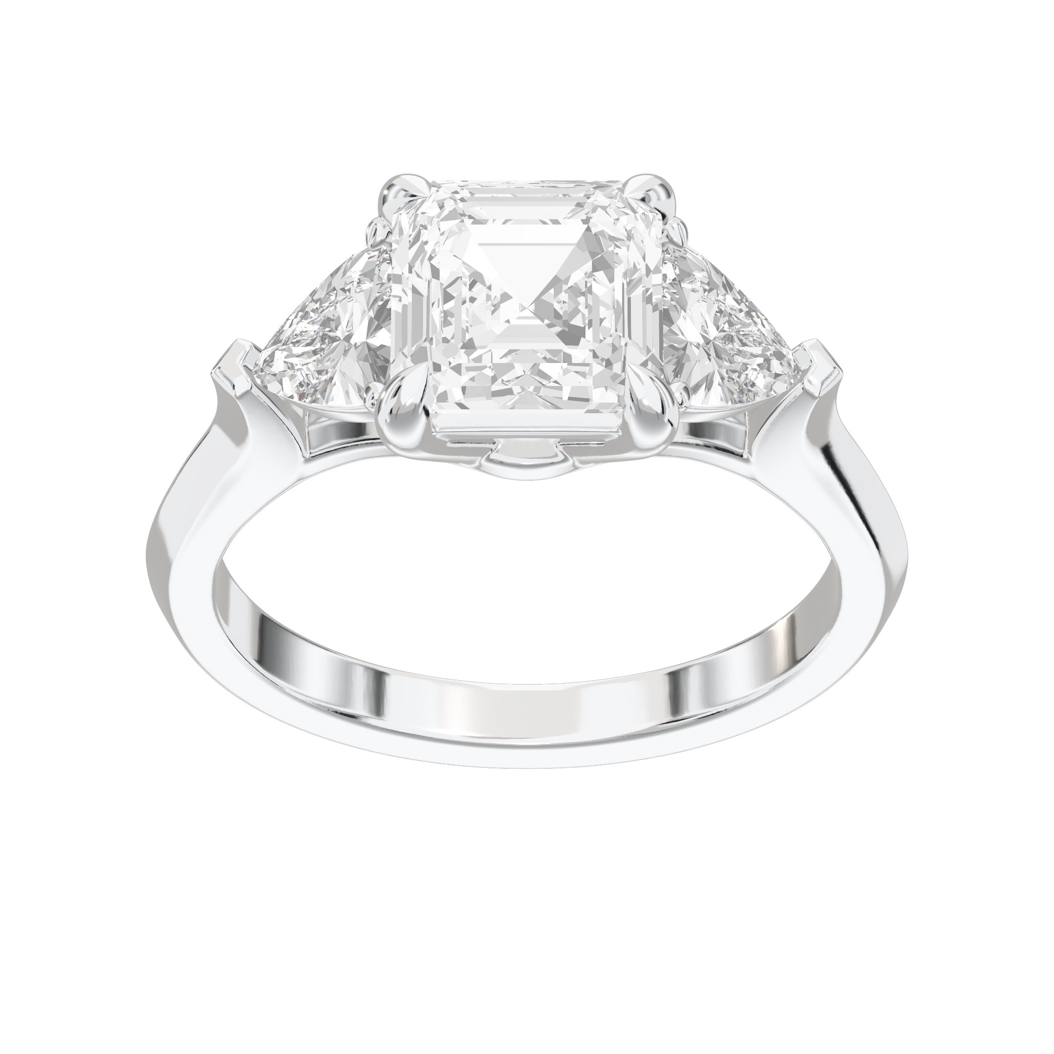 Eve Asscher Claw Prong Three-Stone Ring