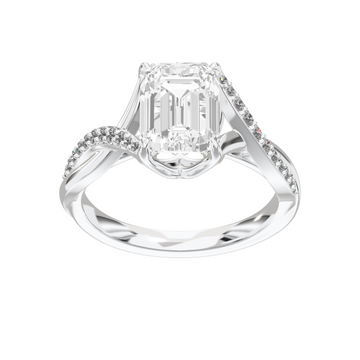 Eve Emerald Twisted Side-Stone Engagement Ring