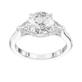 Eve Round Brilliant Claw Prong Three-Stone Ring