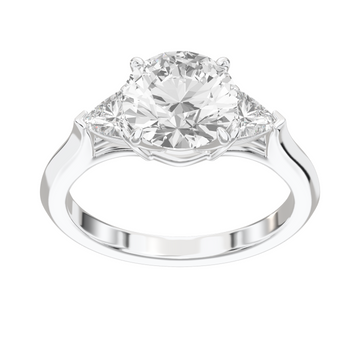Eve Round Brilliant Claw Prong Three-Stone Ring