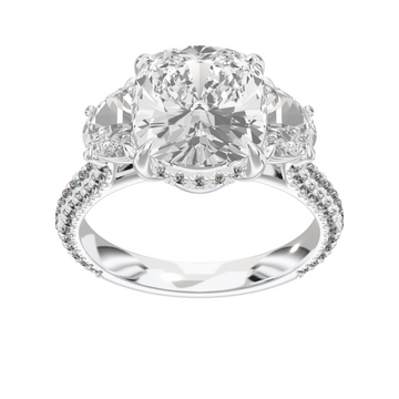 Lume Cushion Three-Stone Ring