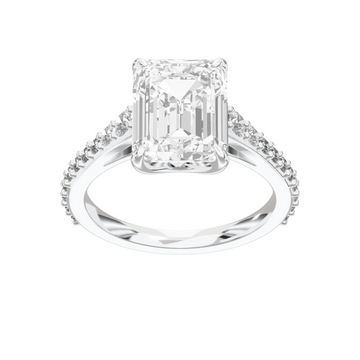 Eve Emerald Graduated Side-Stone Engagement Ring