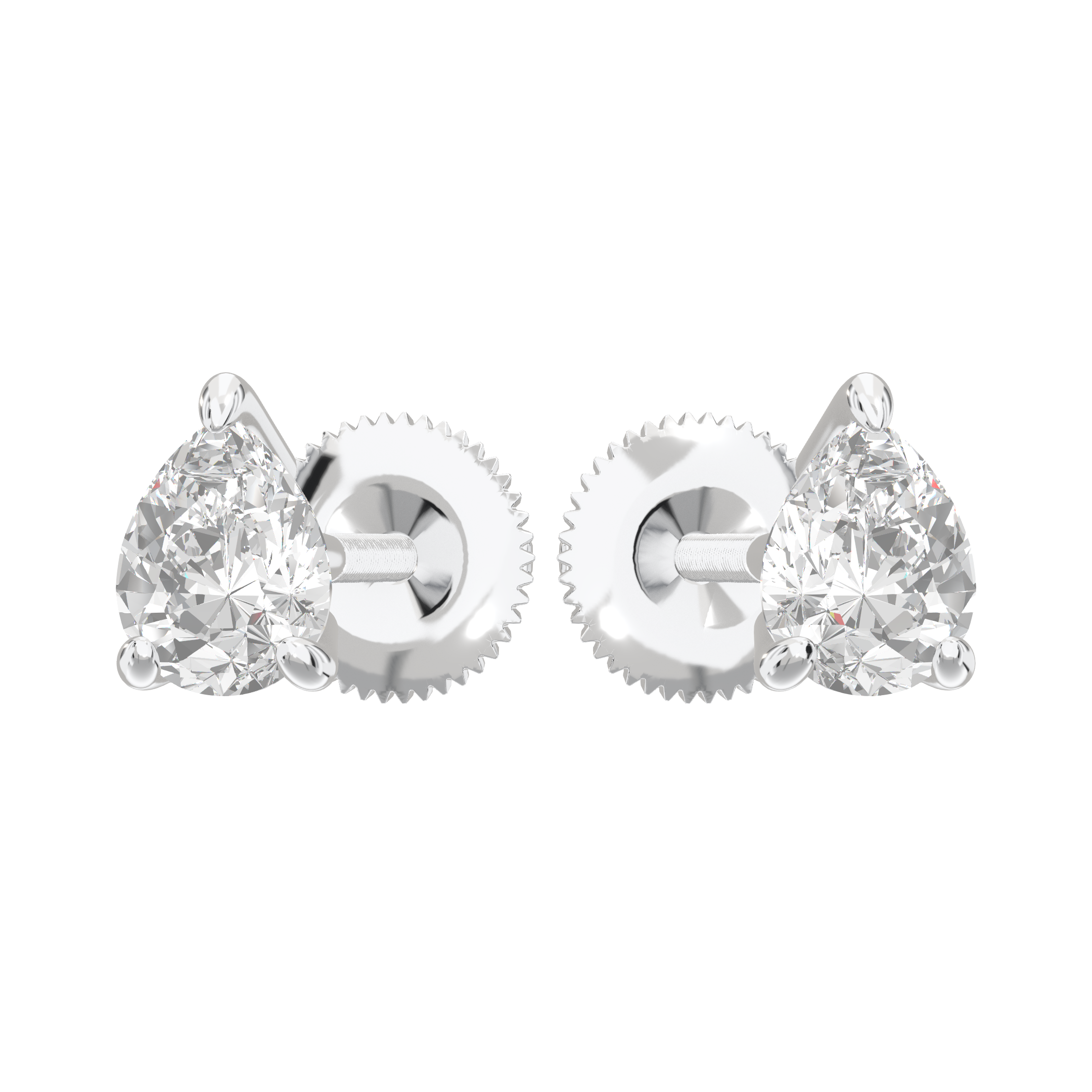 Eve Pear Radiant Three-Prong Martini Stud 0.5 ct