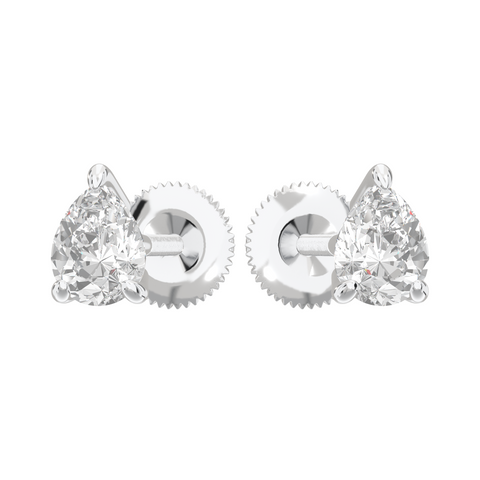 Eve Pear Radiant Three-Prong Martini Stud