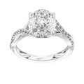 Eve Oval Twisted Side-Stone Engagement Ring