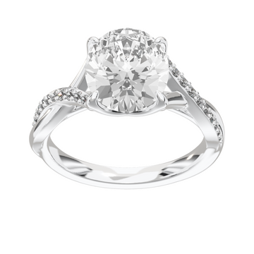 Eve Oval Twisted Side-Stone Engagement Ring