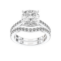Eve Cushion Sleek Stylish Side-Stone Bridal Set