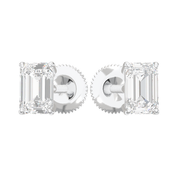 Eve Emerald Radiant Four-Prong Basket Stud 0.5 ct