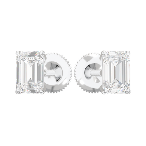 Eve Emerald Radiant Four-Prong Basket Stud