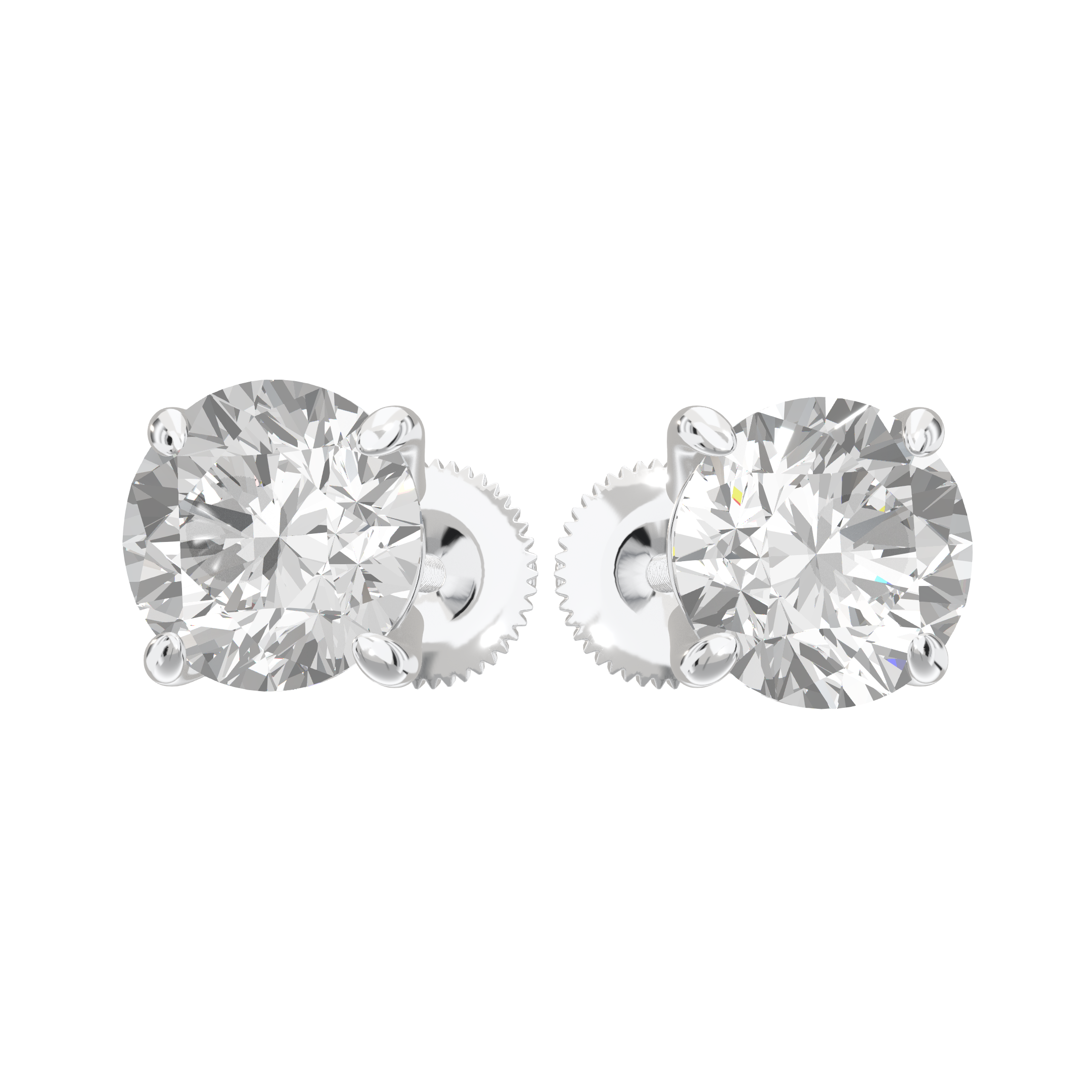 Eve Round Brilliant Four-Prong Basket Stud 2 ct