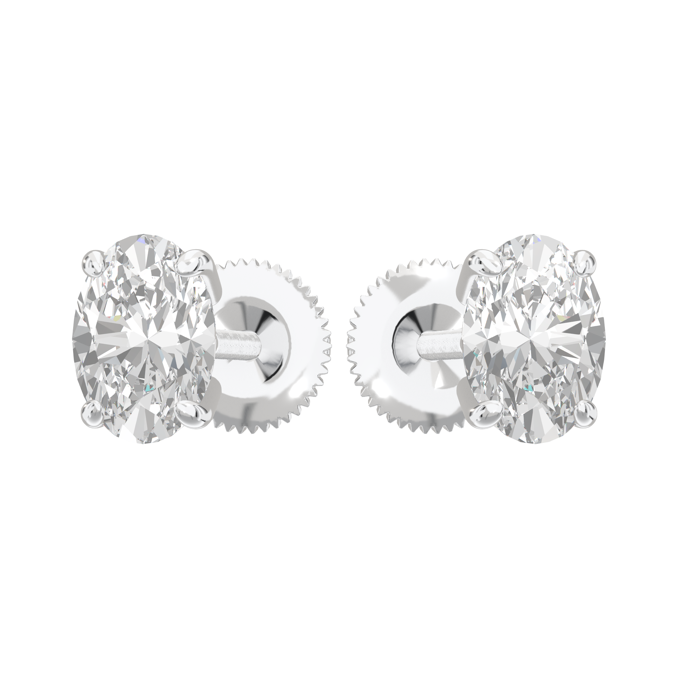 Eve Oval Radiant Four-Prong Basket Stud 1 ct