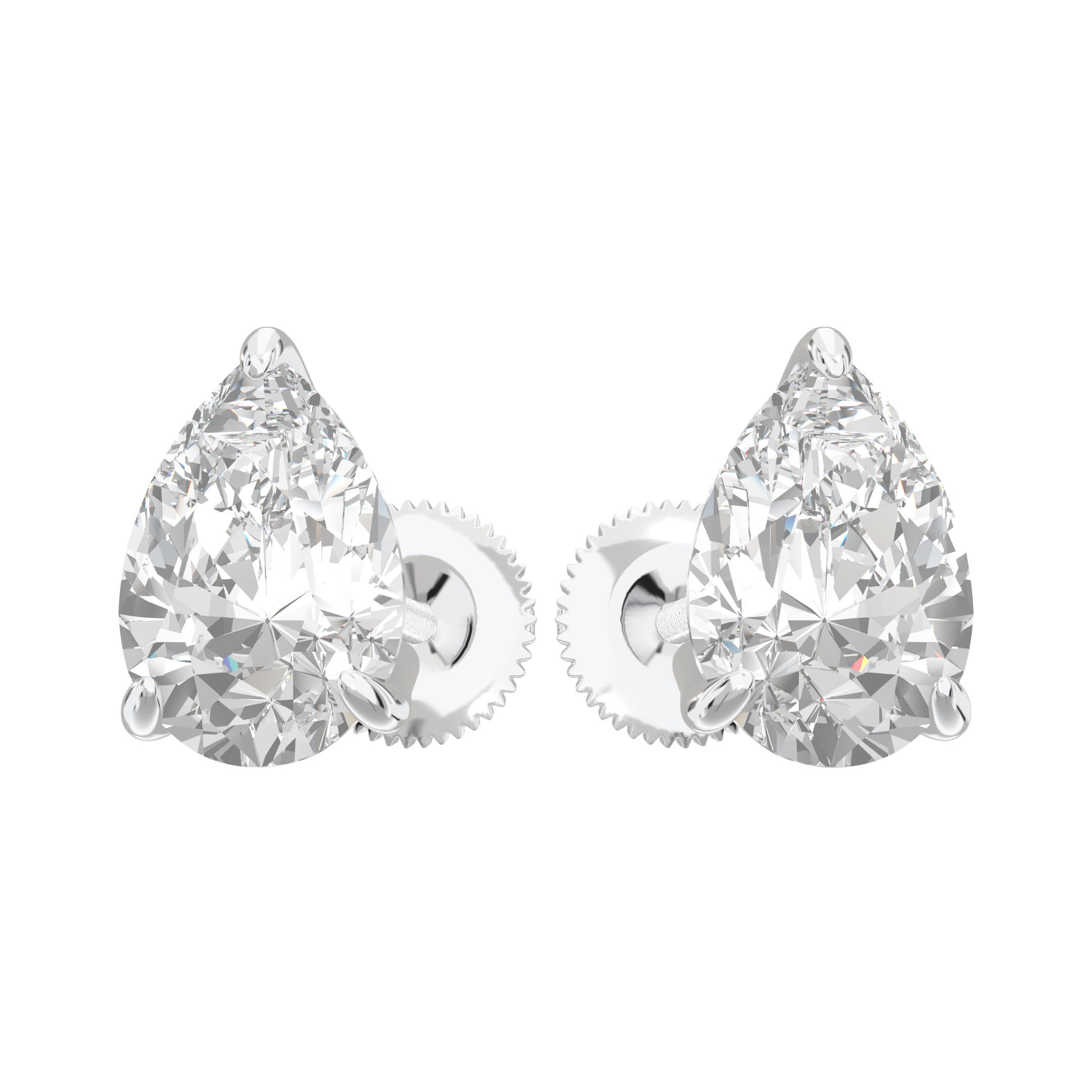 Eve Pear Radiant Three-Prong Martini Stud 2 ct