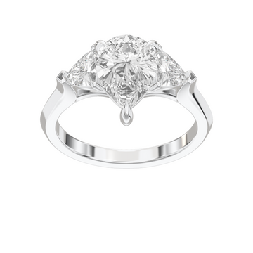 Eve Pear Claw Prong Three-Stone Ring