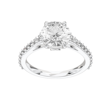 Eve Round Graduated Side-Stone Engagement Ring