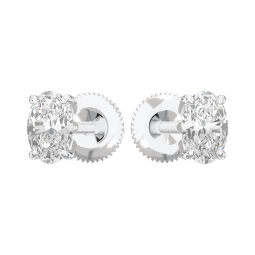 Eve Oval Radiant Four-Prong Basket Stud 0.5 ct