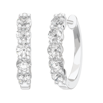 Eve Five Stone Hoop Earrings