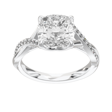 Eve Cushion Twisted Side-Stone Engagement Ring