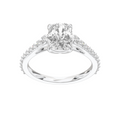 Eve Elongated Cushion Graduated Side-Stone Engagement Ring