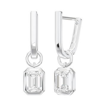 Aria Drop and Emerald Cut Hoop Earrings