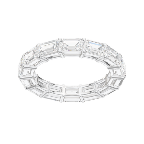 Eve Emerald East-West Basket Eternity Band