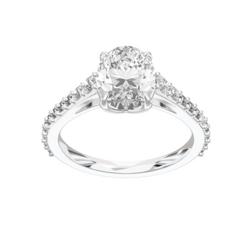 Eve Oval Graduated Side-Stone Engagement Ring