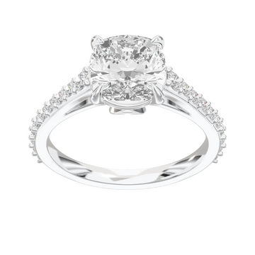 Eve Cushion Graduated Side-Stone Engagement Ring