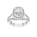 Iris Elongated Cushion Accented Halo Bridal Set