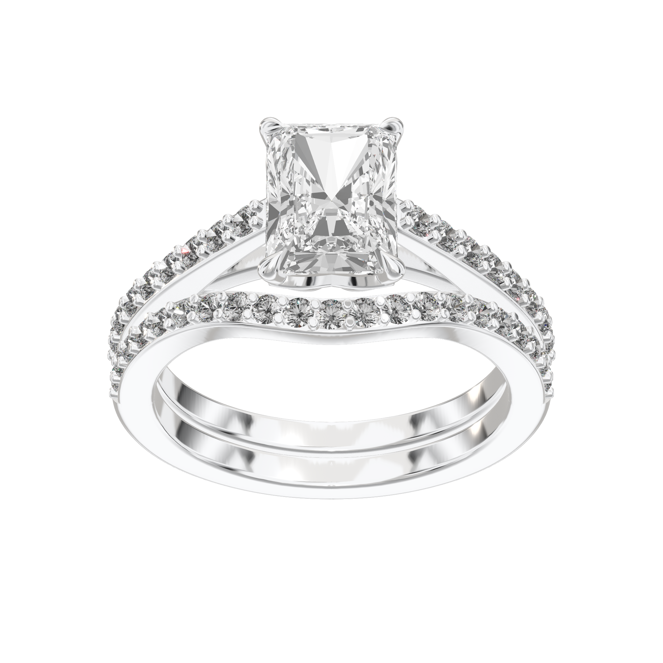 Eve Radiant Sleek Stylish Side-Stone Bridal Set