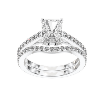Eve Radiant Sleek Stylish Side-Stone Bridal Set