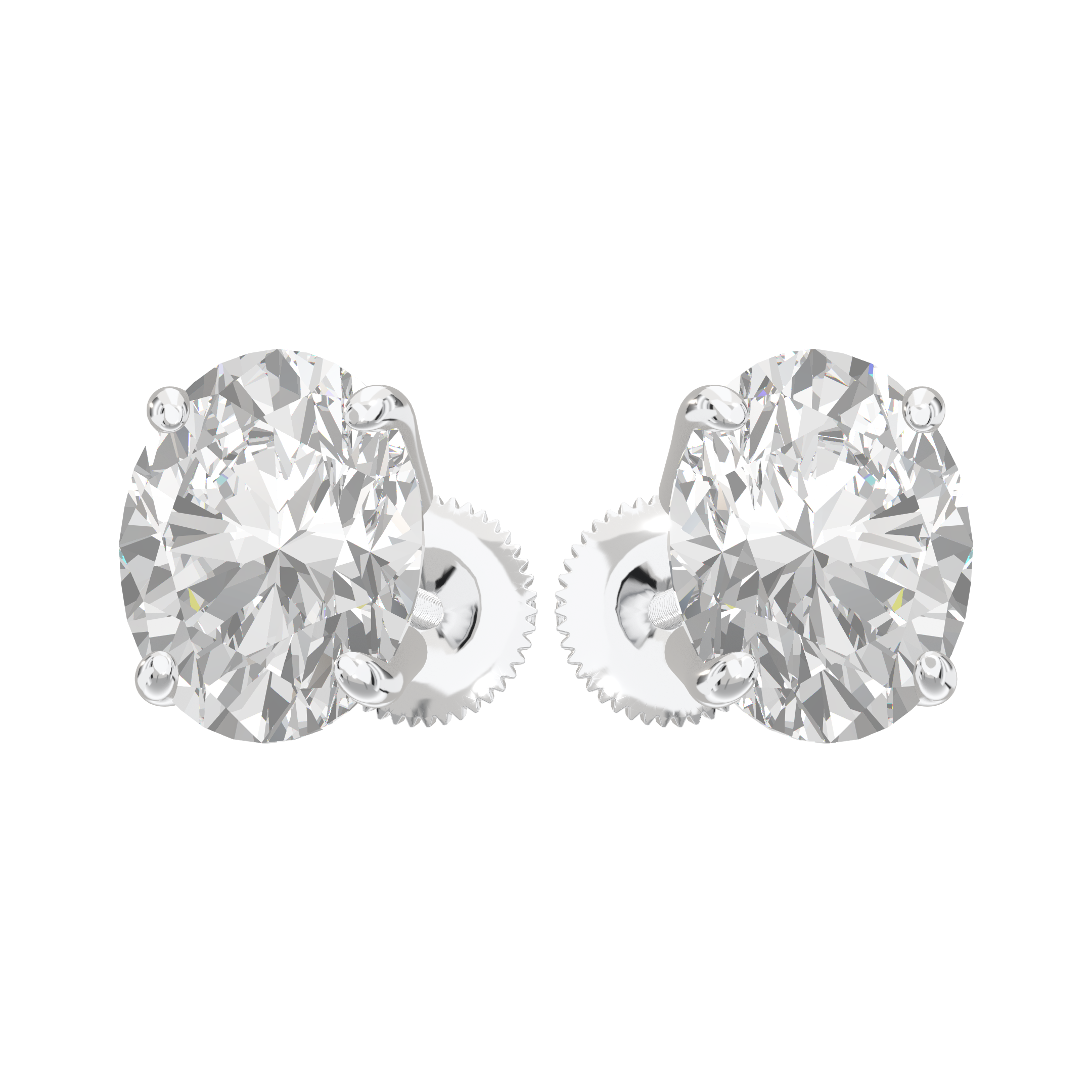 Eve Oval Radiant Four-Prong Basket Stud 3 ct