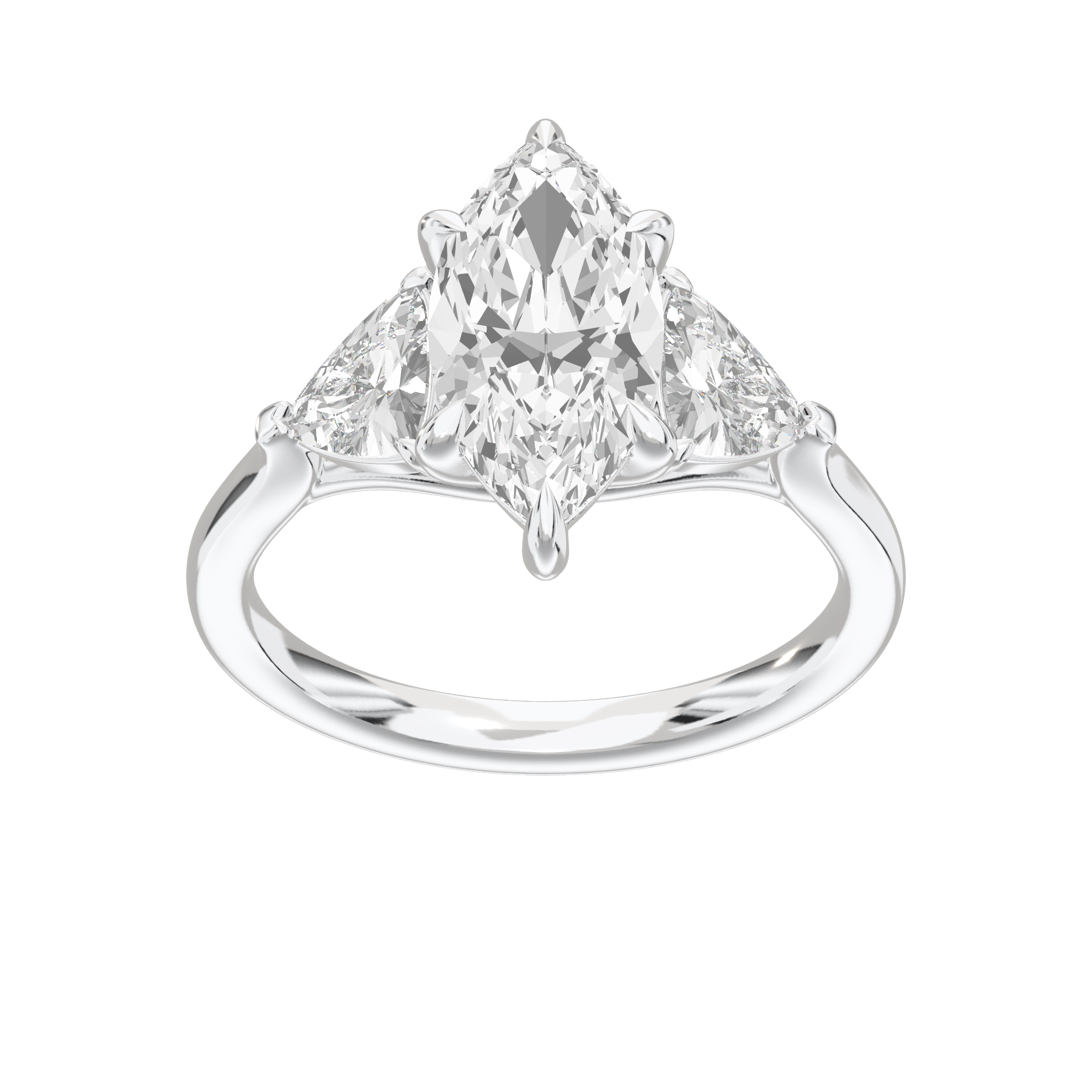Eve Marquise Claw Prong Three-Stone Ring