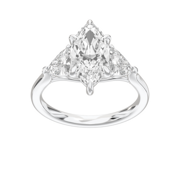 Eve Marquise Claw Prong Three-Stone Ring
