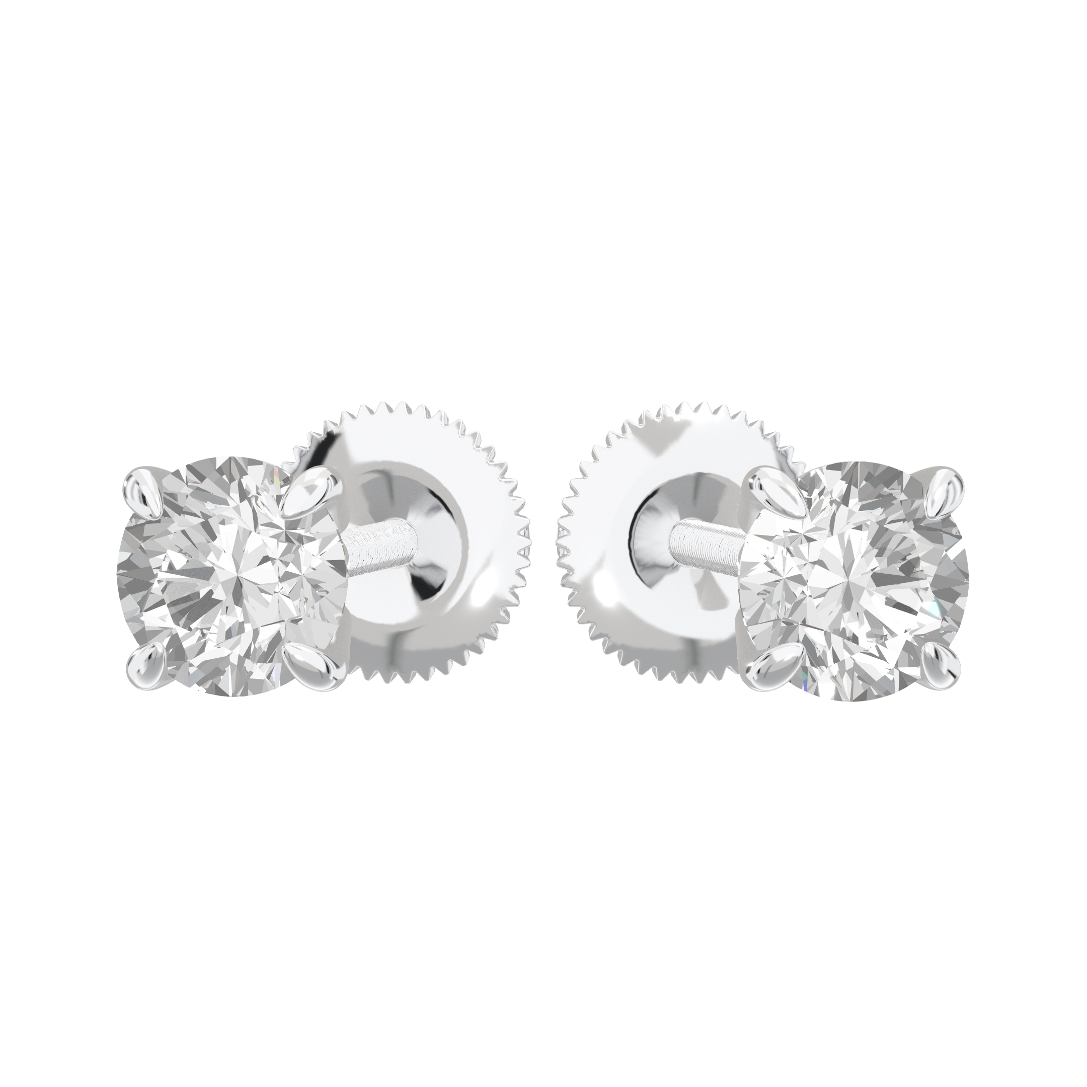 Eve Round Brilliant Four-Prong Basket Stud 0.5 ct