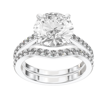 Eve Round Sleek Stylish Side-Stone Bridal Set