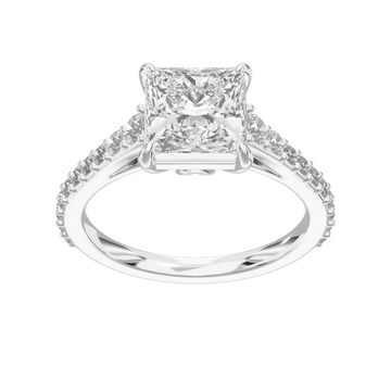 Eve Princess Graduated Side-Stone Engagement Ring