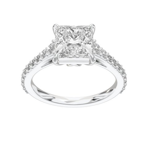 Eve Princess Graduated Side-Stone Engagement Ring