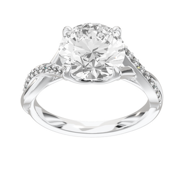 Eve Round Twisted Side-Stone Engagement Ring