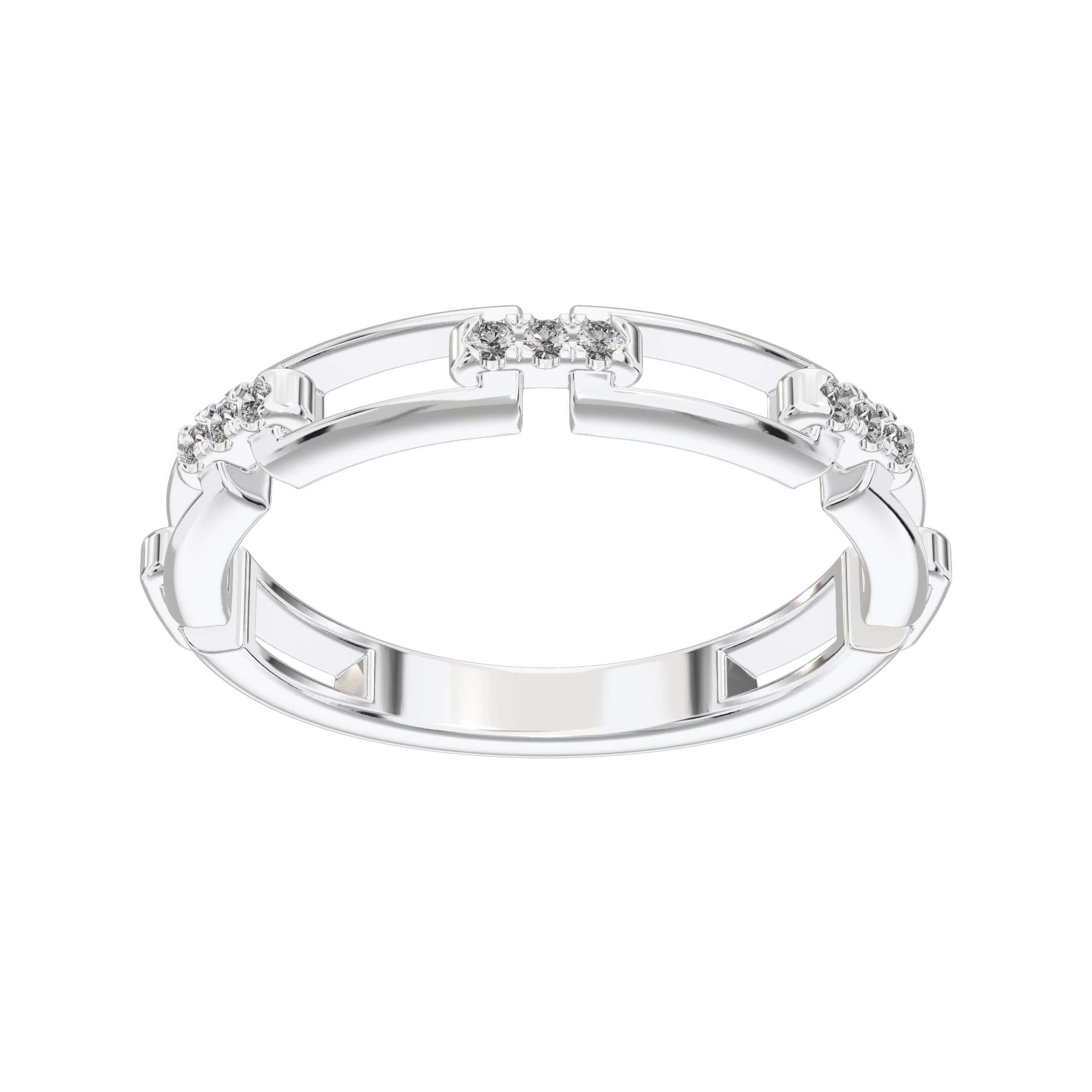 Eve Rectangle Chain Stacking Ring