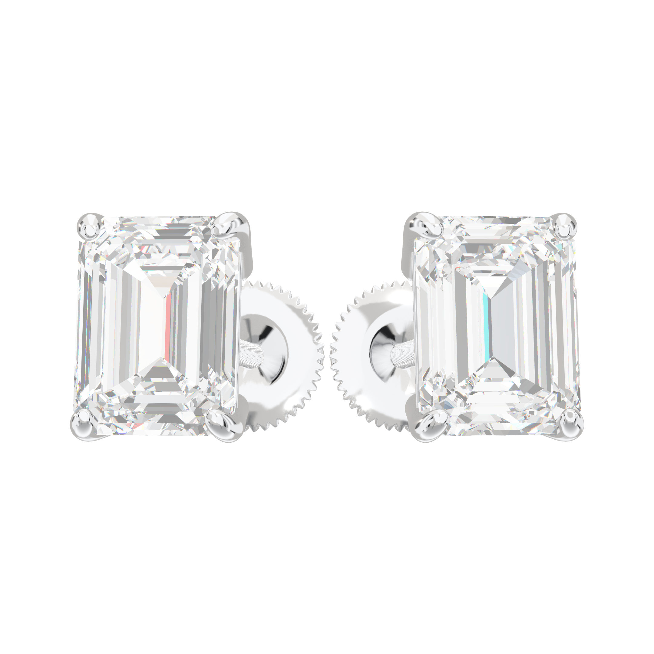 Eve Emerald Radiant Four-Prong Basket Stud 2 ct