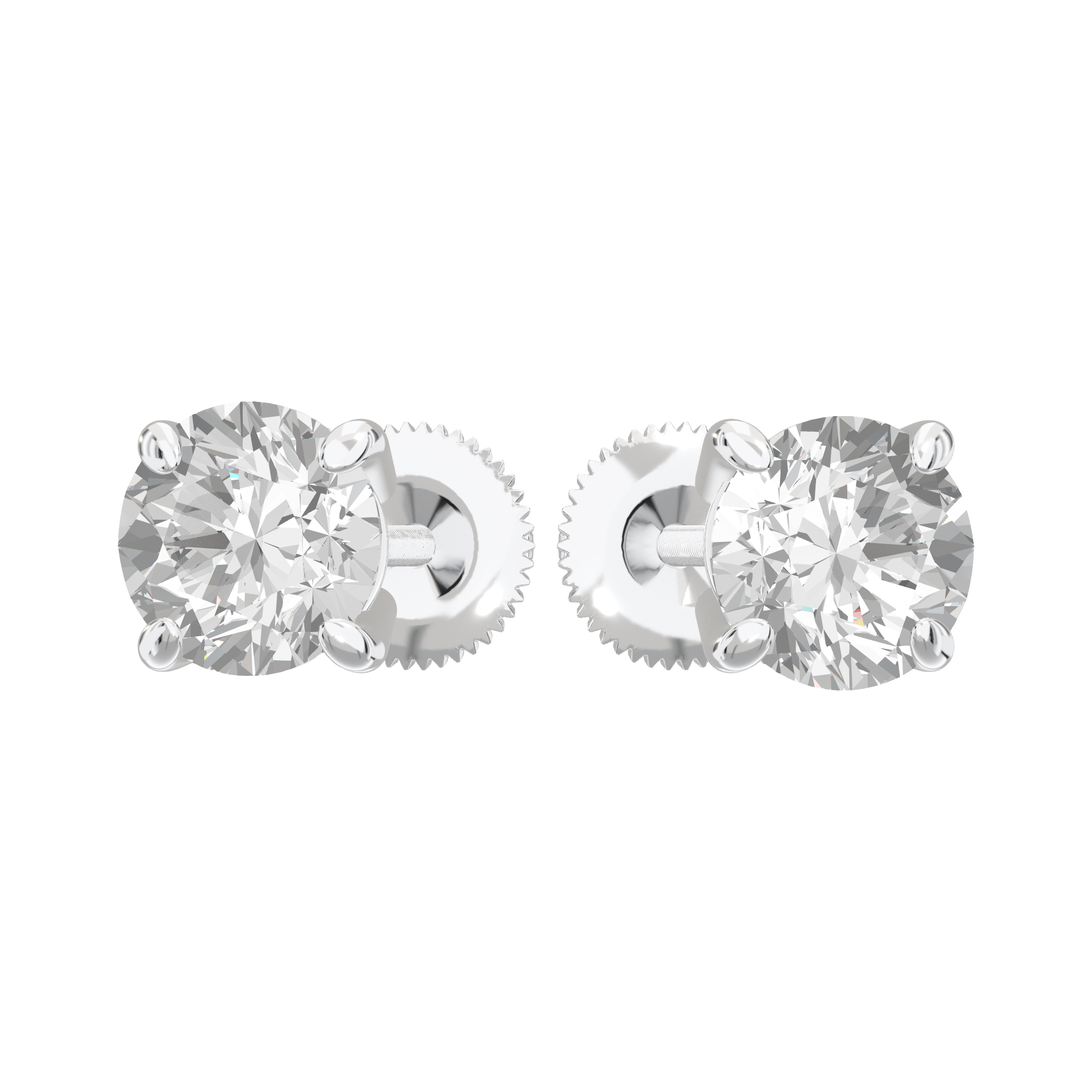 Eve Round Brilliant Four-Prong Basket Stud 1 ct