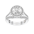 Iris Round Accented Halo Bridal Set