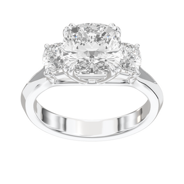 Eve Cushion Three Stone Classic Engagement Ring