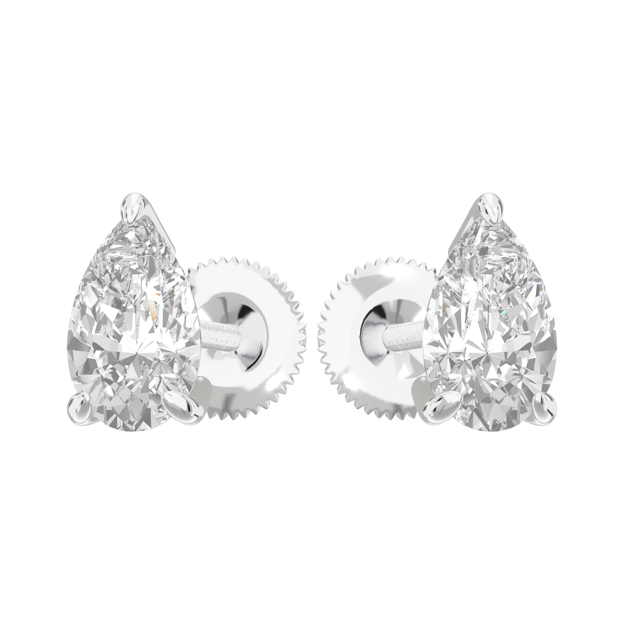 Eve Pear Radiant Three-Prong Martini Stud 1 ct