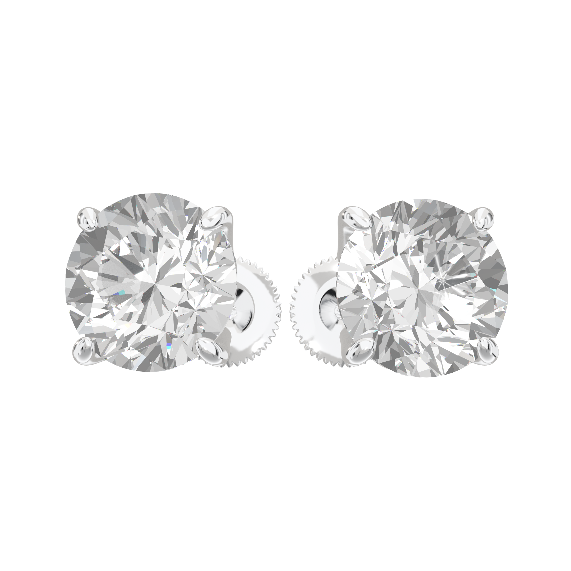 Eve Round Brilliant Four-Prong Basket Stud 3 ct