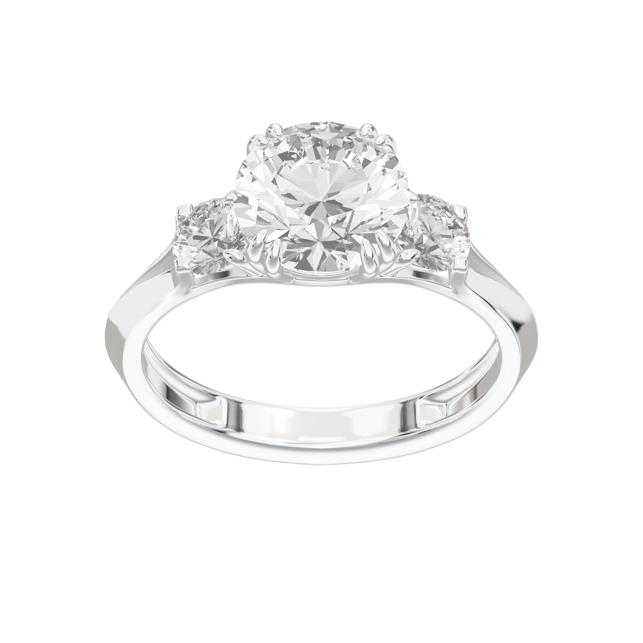 Eve Round Brilliant Three Stone Classic Engagement Ring