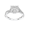 Eve Princess Twisted Side-Stone Engagement Ring